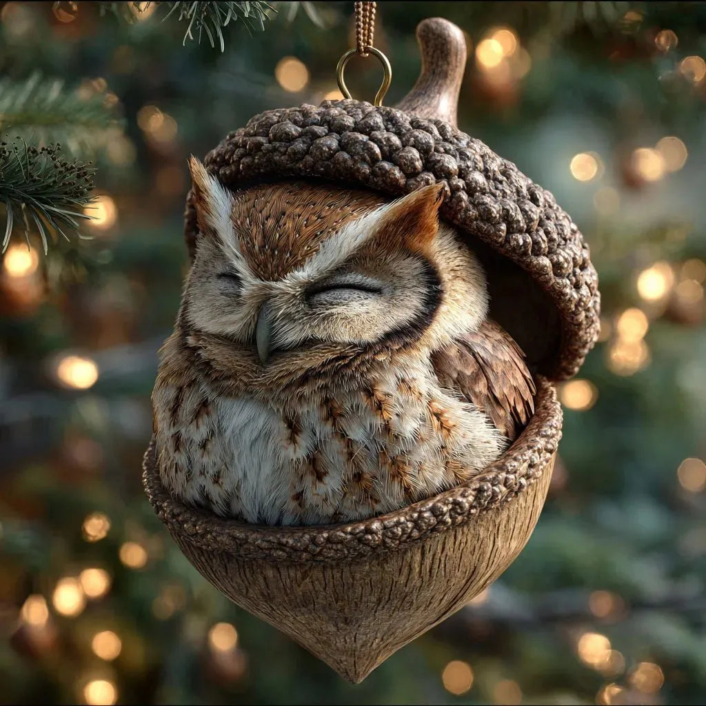 🎁❤️Roztomilá lesní zvířátka – ozdoby z žaludů pro útulné lesní Vánoce, nejnovější trendy vánočních stromků, která hlídají váš vánoční stromek!